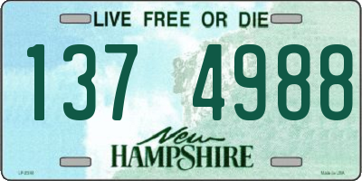 NH license plate 1374988