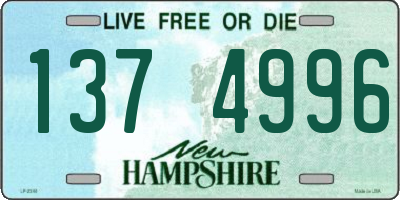 NH license plate 1374996
