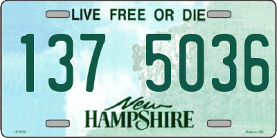 NH license plate 1375036