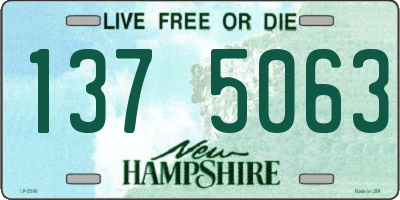NH license plate 1375063