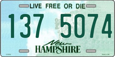 NH license plate 1375074