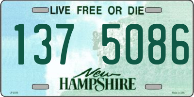 NH license plate 1375086