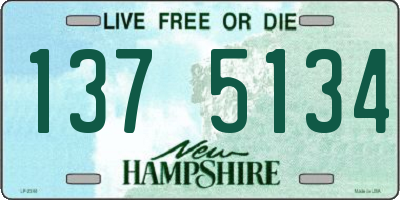 NH license plate 1375134