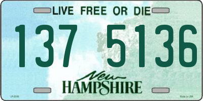 NH license plate 1375136