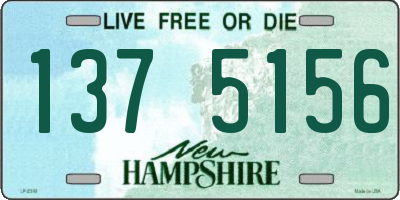 NH license plate 1375156