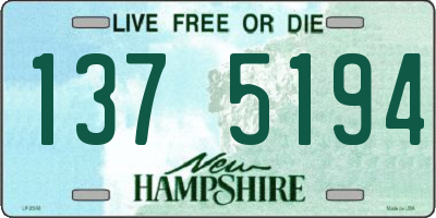 NH license plate 1375194