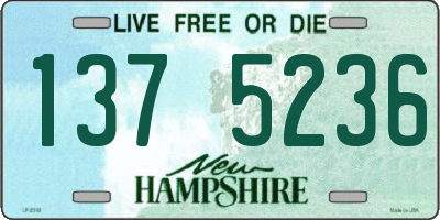 NH license plate 1375236