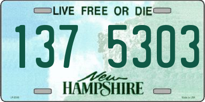 NH license plate 1375303