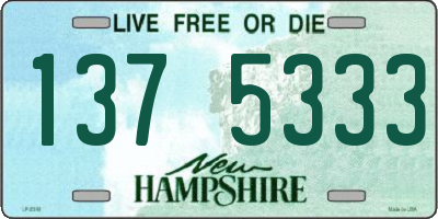 NH license plate 1375333