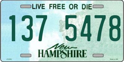 NH license plate 1375478