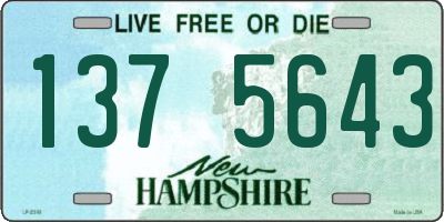 NH license plate 1375643