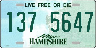 NH license plate 1375647