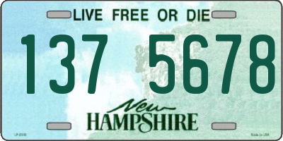 NH license plate 1375678