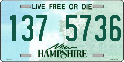 NH license plate 1375736
