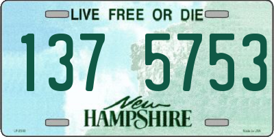 NH license plate 1375753