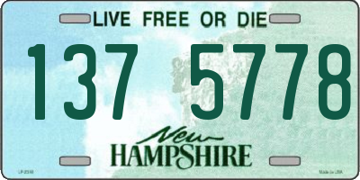 NH license plate 1375778