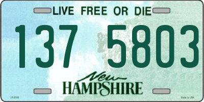 NH license plate 1375803