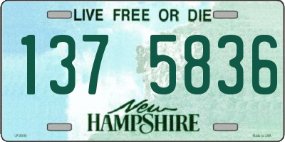 NH license plate 1375836
