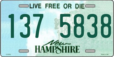 NH license plate 1375838