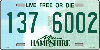 NH license plate 1376002