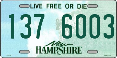 NH license plate 1376003