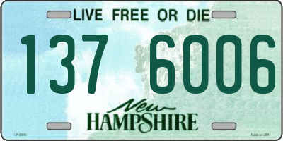 NH license plate 1376006