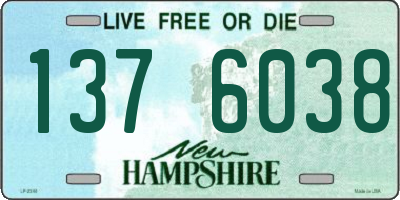 NH license plate 1376038