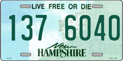 NH license plate 1376040