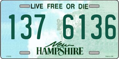 NH license plate 1376136