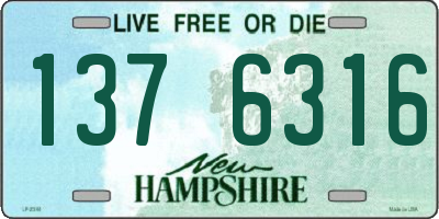 NH license plate 1376316