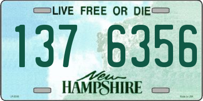 NH license plate 1376356