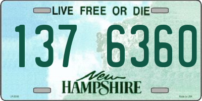 NH license plate 1376360