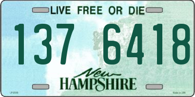 NH license plate 1376418