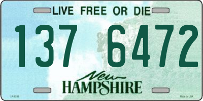 NH license plate 1376472