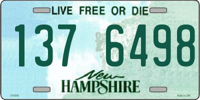 NH license plate 1376498