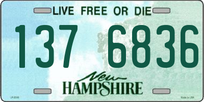NH license plate 1376836
