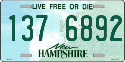 NH license plate 1376892