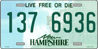 NH license plate 1376936