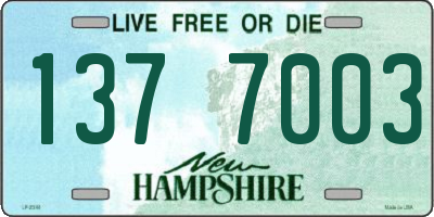 NH license plate 1377003