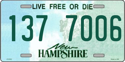 NH license plate 1377006