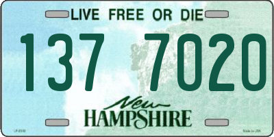 NH license plate 1377020