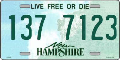NH license plate 1377123