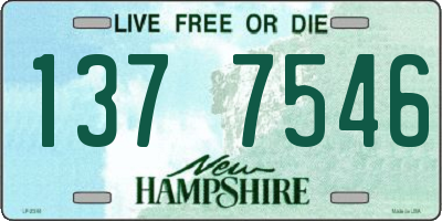 NH license plate 1377546