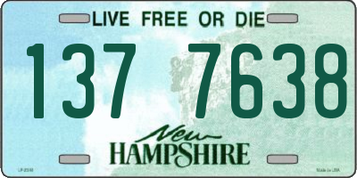 NH license plate 1377638