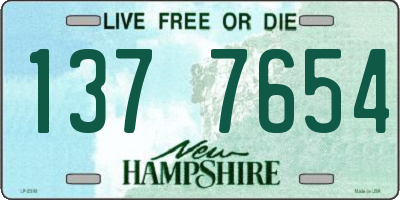 NH license plate 1377654