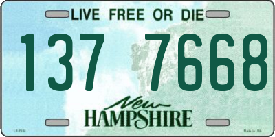 NH license plate 1377668