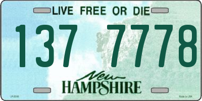 NH license plate 1377778