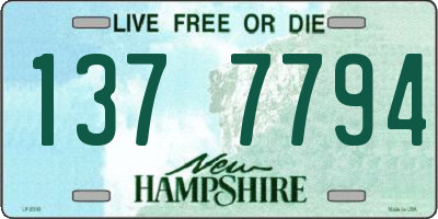 NH license plate 1377794