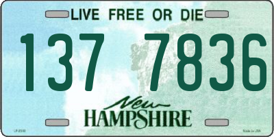 NH license plate 1377836