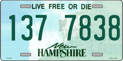 NH license plate 1377838
